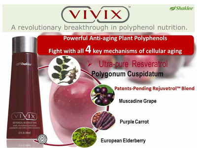 VIVIX, Kandungan VIVIX SHAKLEE dari Tumbuhan Semulajadi, supplement semulajadi, kandungan dalam VIVIX, Anggur Muskat, Elderberi, Polygonum Cuspidatum, Lobak Ungu, VIVIX mengurangkan risiko penyakit jantung,  resveratrol, VIVIX anti penuaan, VIVIX untuk kencing manis, VIVIX anti oksidan, mengubati asma, sembelit dan selsema