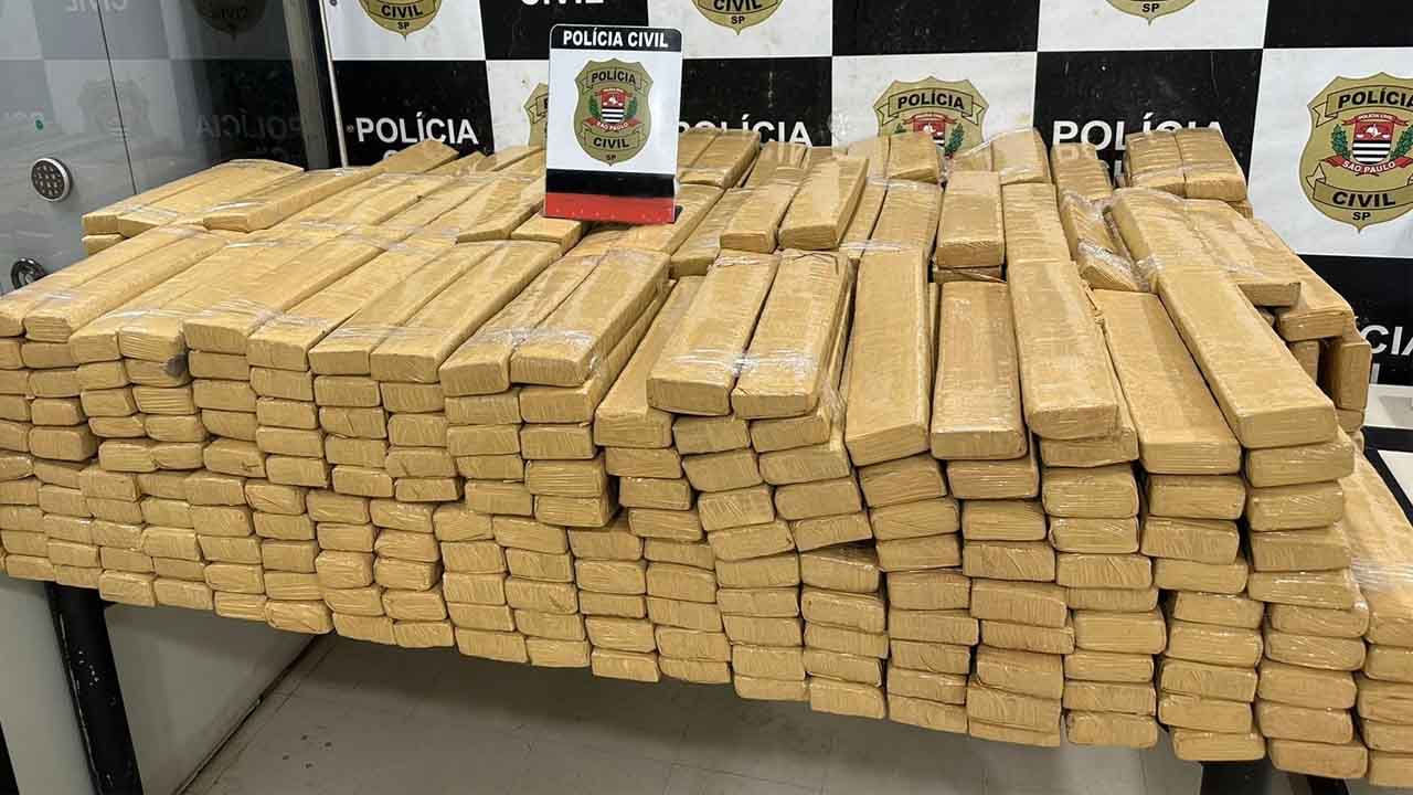 Policiais civis do Denarc apreendem 600 tijolos de maconha no interior de São Paulo