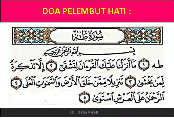 INI SEBABNYA SURAH TOHA ELOK DIJADIKAN DOA PELEMBUT HATI