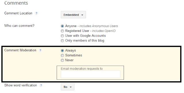 comment moderation in blogger