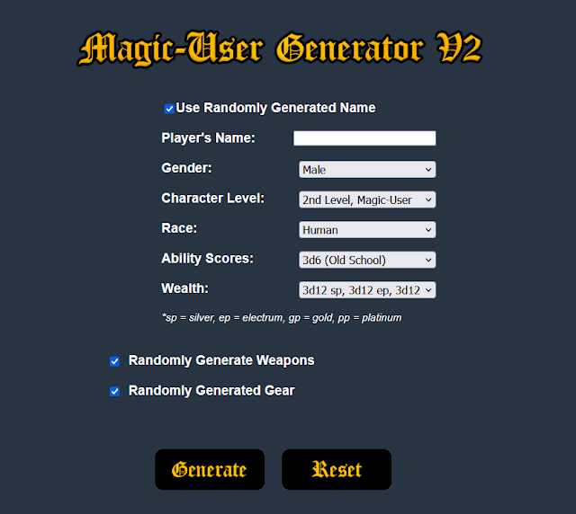 Basic Fantasy RPG Magic User Version 2