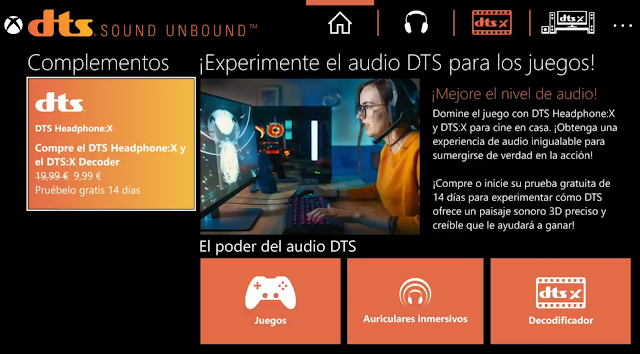 DTS Sound Unbound en oferta en la Xbox al 50%