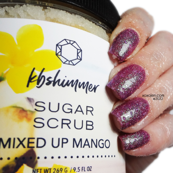 xoxoJen's swatch of KBShimmer Mixed Up Mango Sugar Scrub