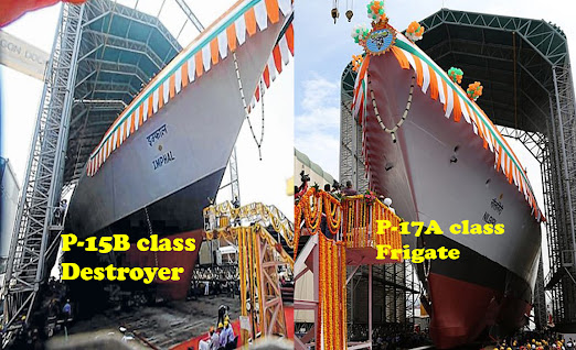 Indian Navy to launch two frontline warships, 1 P-15B Destroyer and 1 P-17A Frigate on May 17