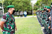 Kepala Staf Korem 143/HO Pimpin Apel Gelar Pasukan dalam rangka Kunjungan Kerja  Presiden RI di Wilayah Provinsi Sulawesi Tenggara