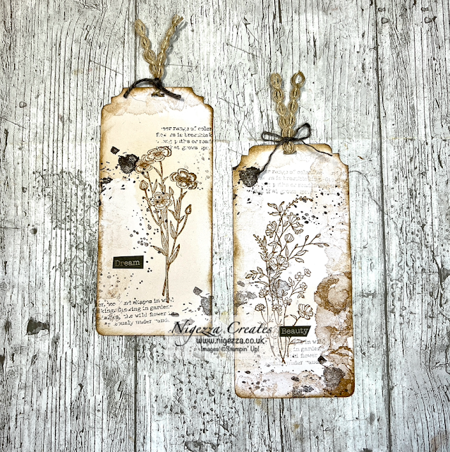 One Sheet Wonder Stamped Vintage Tags - Come Crafting With Jill & Gez Facebook Live