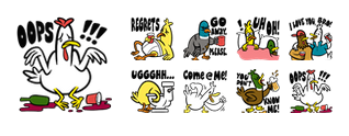 Party Fowls Facebook Stickers