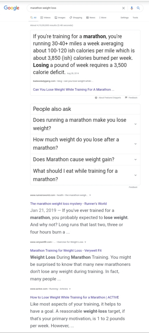 Weight loss by running