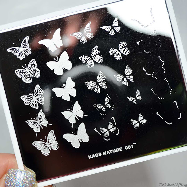 butterfly themed stamping nail plate