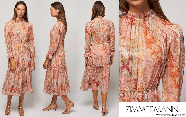 Crown Princess Mary wore Zimmermann Kaleidoscope Tubular Midi Dress