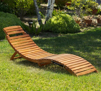 Lisbon Wood Outdoor Chaise Lounge Chair, Easily and Simply Set Up Your Mobile Comfortable Relax Station Anywhere