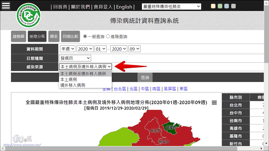 衛福部COVID-19確診病例地圖