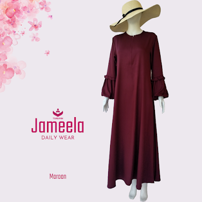 Gamis Akhwat Rayon Twill Jameela Daily Wear Maroon