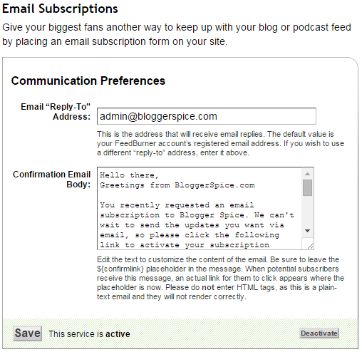 email subscriptions