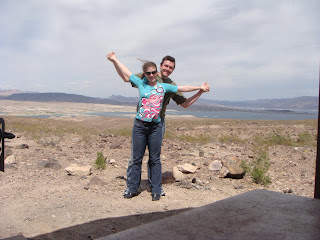 Benny and I in warmer weather out at Lake Mead