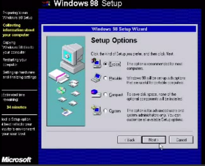 cara instal windows 98