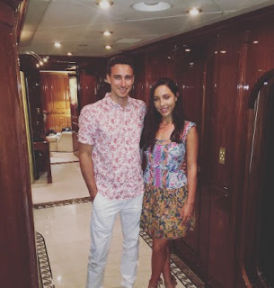 Taylor Gahagen with his wife Jessica Pegula