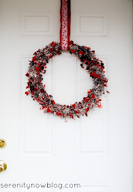 Valentine Tinsel Garland Wreath, from Serenity Now