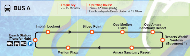 rute bus A sentosa island