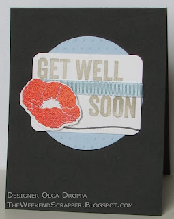 MFT Sketch challenge card with Poppies and Gell Well Wishes