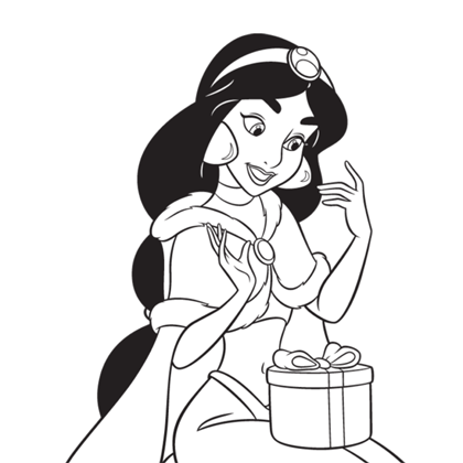 coloriage princesse jasmine et son