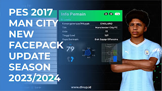 PES 2017 | MANCHESTER CITY NEW FACEPACK UPDATE SEASON 2023/2024