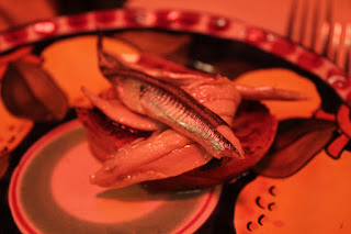 Bruschetta with white anchovies at Chez Black, Positano, Italy