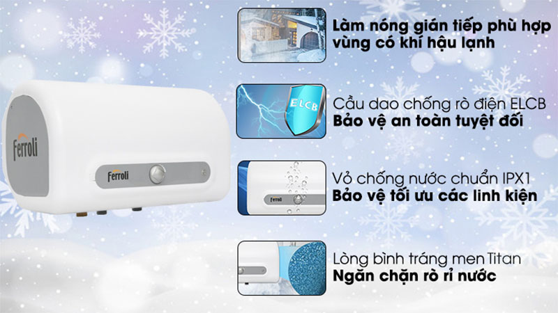 Bình nước nóng ngang Ferroli QQ EVO 15 lít QQ-15SE