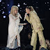 Dolly Parton and Miley Cyrus Perform During the 61st Grammy Awards