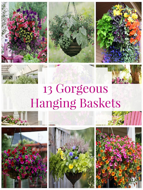 gorgeous hanging flower baskets