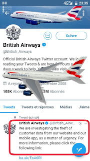 اختراق موقع الخطوط البريطانية Britishairways وسرقة بيانات ازيد من 38 ألف بطاقة إئتمانية