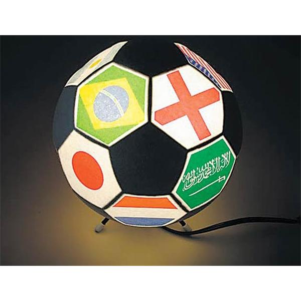 LAMPARA PELOTA  DE FUTBOL CON BANDERAS - Decoración temática Mundial de Fútbol