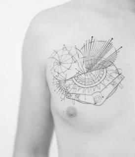 12 Stunning Simple Line Art Tattoo Designs On The Chest