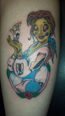 Disney Beauty and the Beast Belle Zombie Tattoo