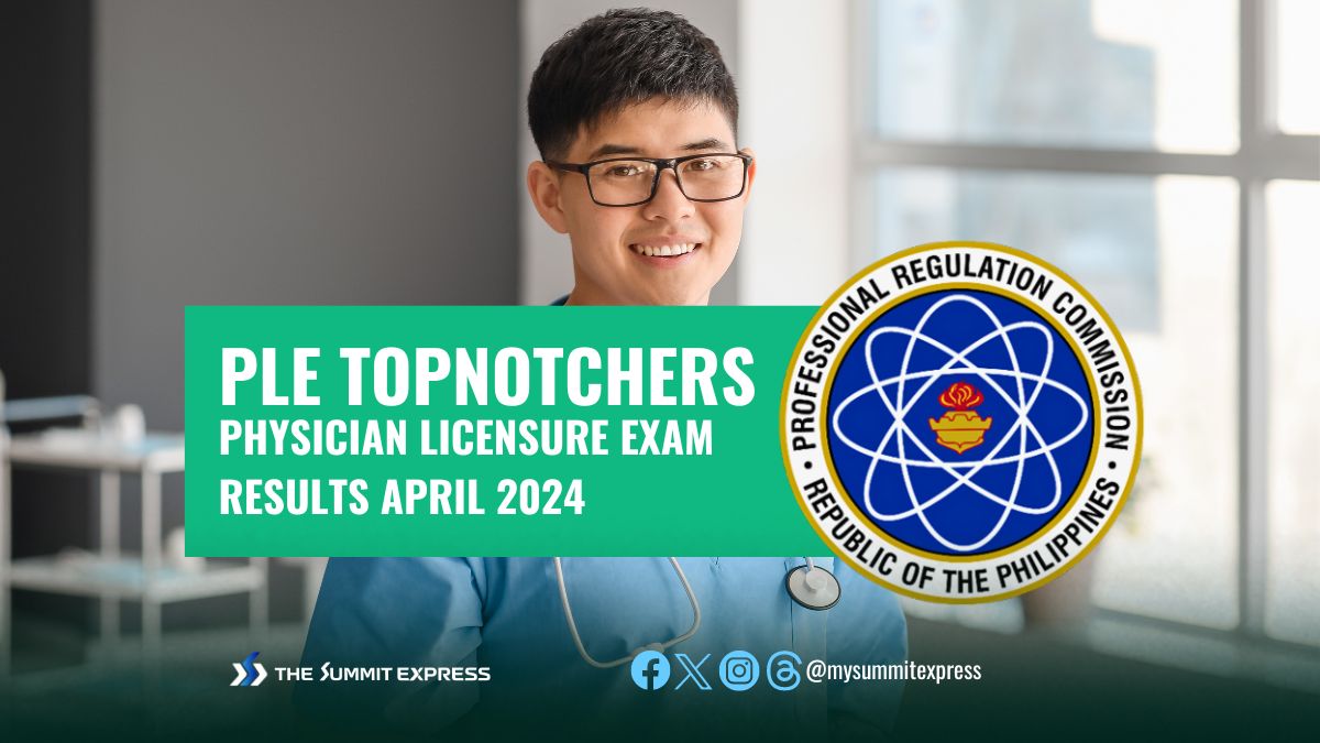 PLE RESULT: April 2024 Physician board exam top 10 passers