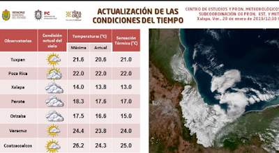 Ingresara frente frio 32 por Tamaulipas y Norte de Veracruz