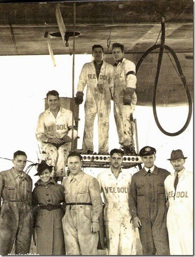 Mechanics loading oil drums at Lakehurst 1936