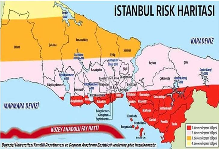 istanbul depremi riskli ilçeler, depremde istanbul'da en çok etkilenecek ilçeler, istanbul deprem risk haritası, yüksek riskli ilçeler hangileri?