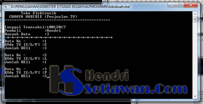 Contoh Program Aplikasi Penjualan TV Elektronik 