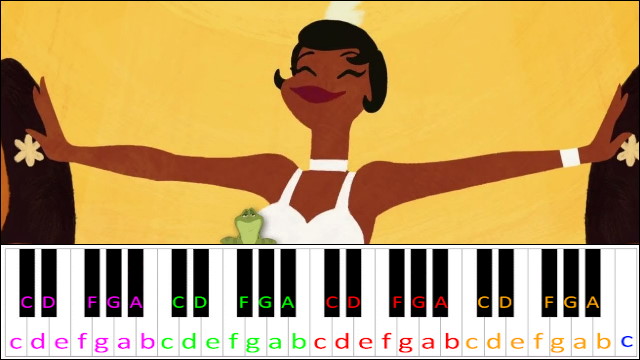 Almost There (The Princess and the Frog) Piano / Keyboard Easy Letter Notes for Beginners