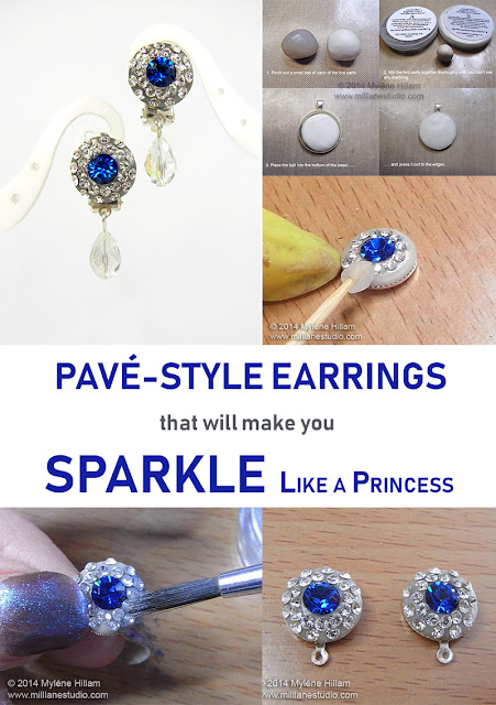 Princess Diana inspired pavé crystal earrings project sheet