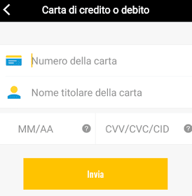 dati carta di credito