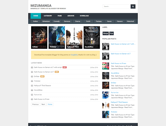 MizuManga v1.0 Blogger Template