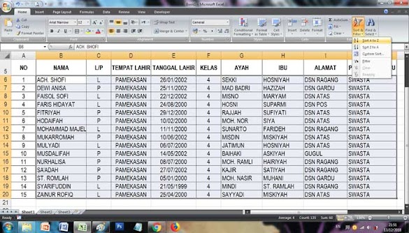 2 Langkah Mudah dan Simple Mengurutkan Abjad di Excel