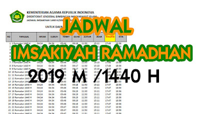 JADWAL IMSAKIYAH RAMADHAN 1440 H (2019) SELURUH KOTA DI INDONESIA