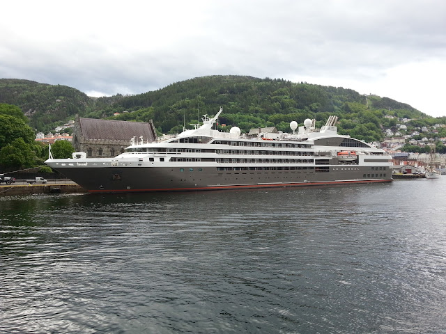 Cruise ships Le Boreal & Le Soleal in Bergen, Norway; Compagnie du Ponant; Fjords cruise