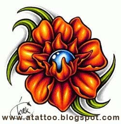 tattoo orquidea colorida