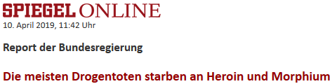 Die meisten Drogentoten starben an Heroin und Morphium