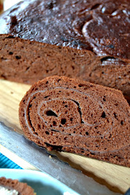 chocolate bread with lime curd swirl