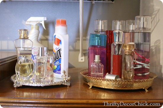 perfume on trays